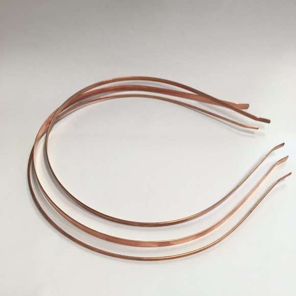 Set of 3 Matte Copper Minimalist Headbands, 5mm, 3mm, 2mm, Brand New - Picture 1 of 4